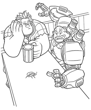 Ralph and the Robot Coloring Page