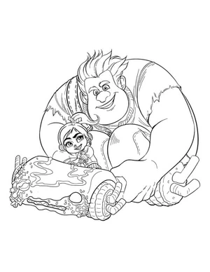 Ralph and Vanellope Awesome Adventure Coloring Page