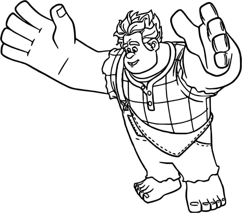 Ralph Looking Surprised Coloring Page