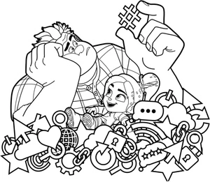 Ralph Searching the Internet Coloring Page