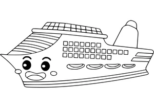 Cartoon Sailboat Coloring Page