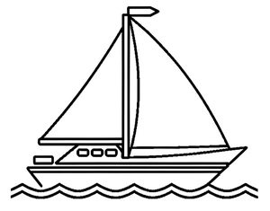 Yacht in Serenity Coloring Page