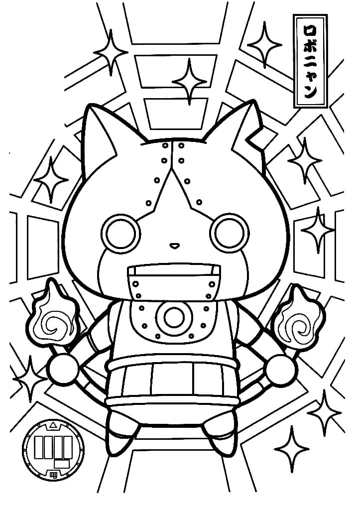 Robonyan in Yo-Kai Watch Coloring Page