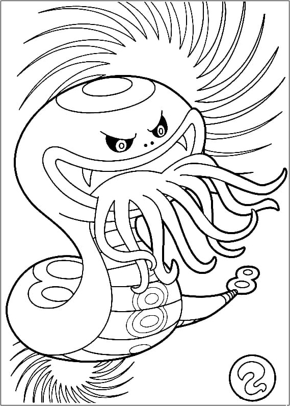 Slurpent, a character from the popular anime series Yo-Kai Watch Coloring Page