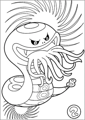 Slurpent, a character from the popular anime series Yo-Kai Watch Coloring Page