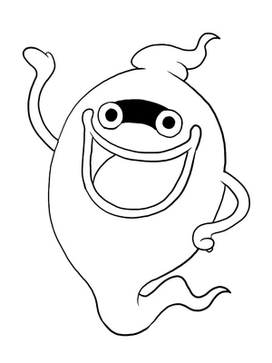 Whisper from the Yo-kai Watch series but avoid labeling it as Whisper from Yo-kai Watch Coloring Page