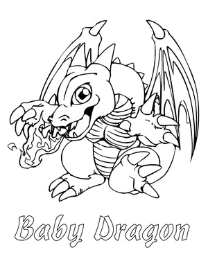 Baby Dragon in Yu-Gi-Oh! Coloring Page