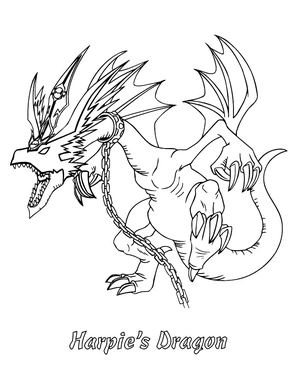 Dragon of the Harpies in Yu-Gi-Oh Coloring Page