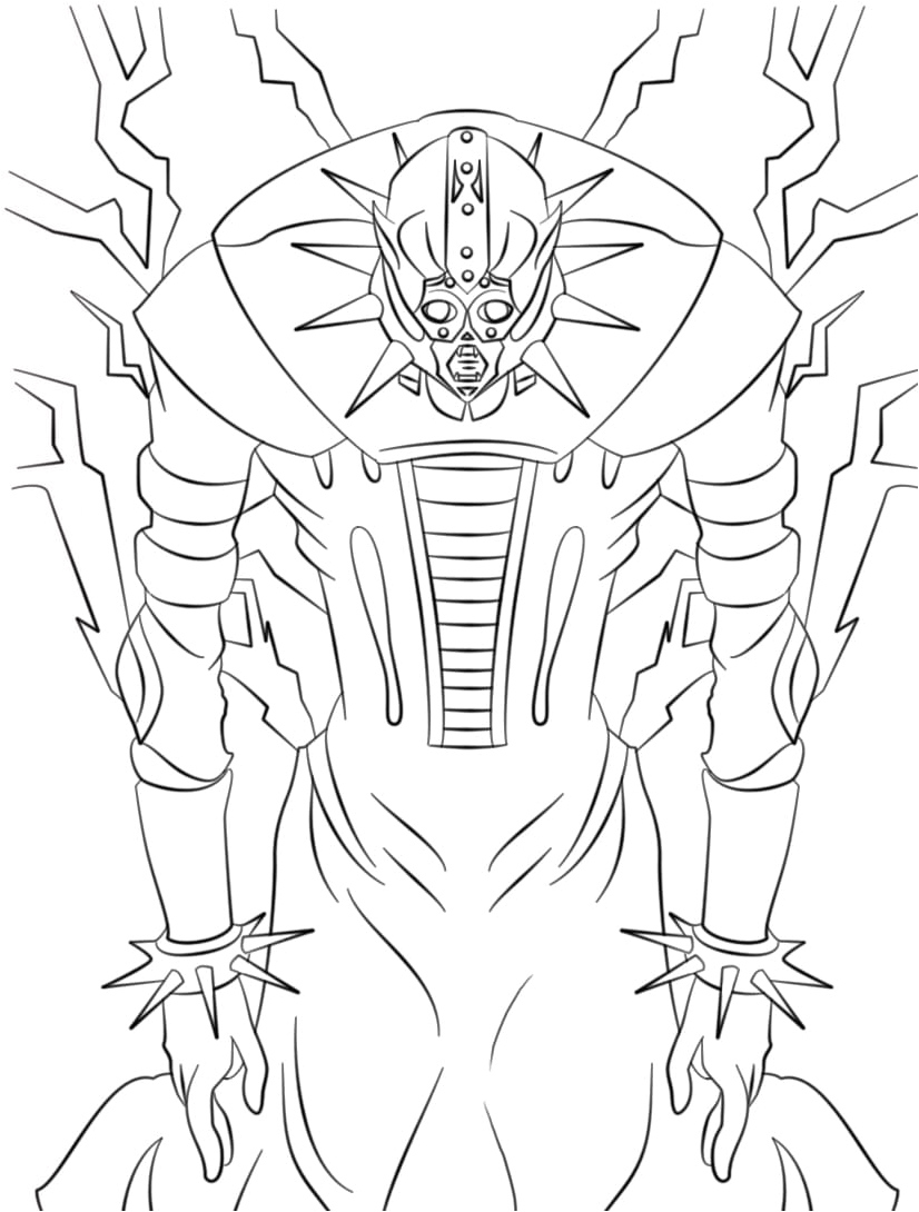 Yu-Gi-Oh character: Jinzo Coloring Page