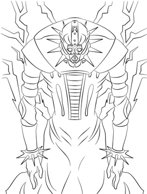 Yu-Gi-Oh character: Jinzo Coloring Page