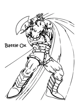 Yu-Gi-Oh Coloring Page: Battle Ox Coloring Page