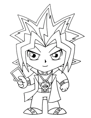 Yugi Muto Chibi Coloring Page