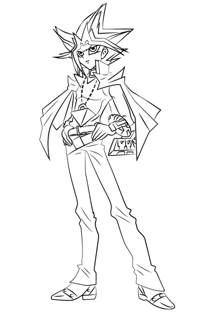 Yugi Muto from the series Yu-Gi-Oh Coloring Page