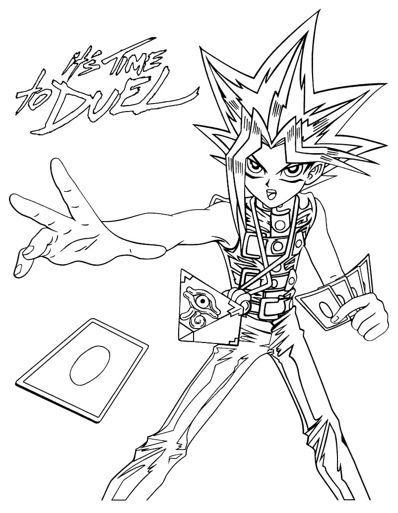 Yugi Muto from the Yu-Gi-Oh series Coloring Page