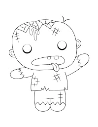 Adorable Zombie Coloring Page