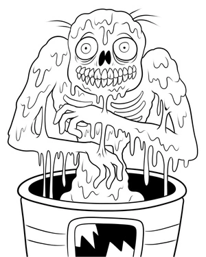Friendly Zombie Coloring Page