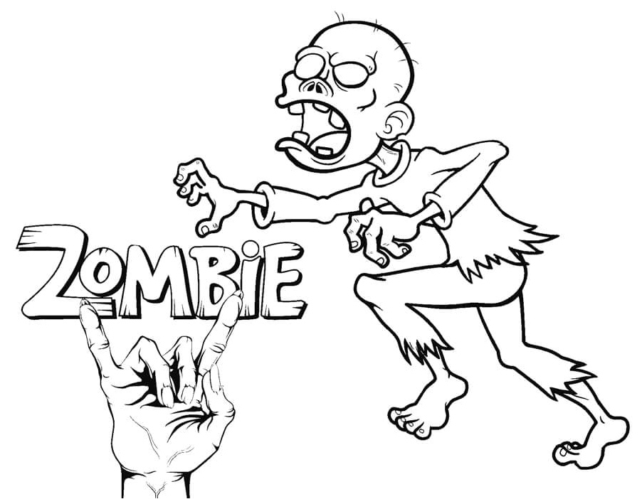Hungry Zombie Coloring Page Coloring Page