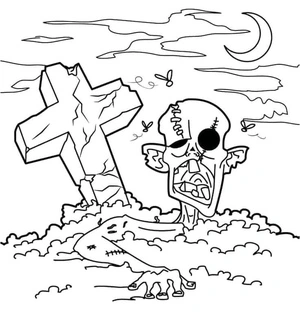 Tomb of the Zombies Coloring Page