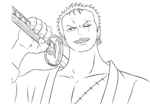Portrait of Zoro Coloring Page